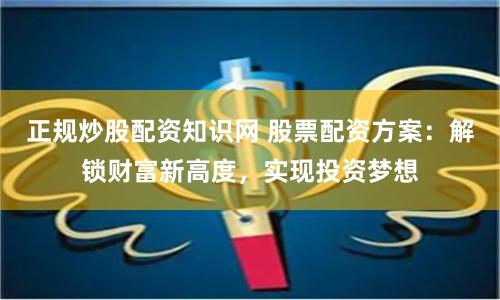 正规炒股配资知识网 股票配资方案：解锁财富新高度，实现投资梦想