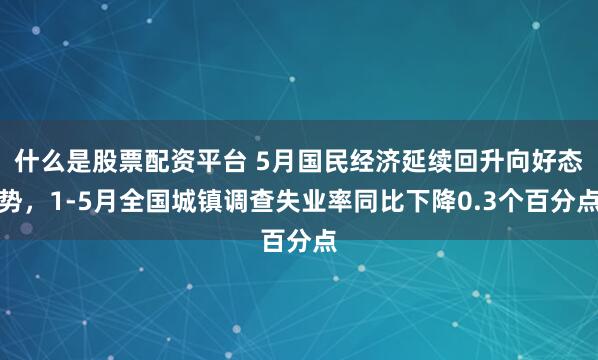 什么是股票配资平台 5月国民经济延续回升向好态势，1-5月全国城镇调查失业率同比下降0.3个百分点